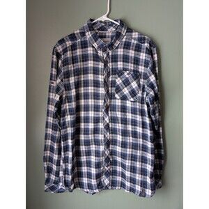Craghoppers Plaid Flannel Men's Size Med Button Front Shirt Long Sleeve Blue